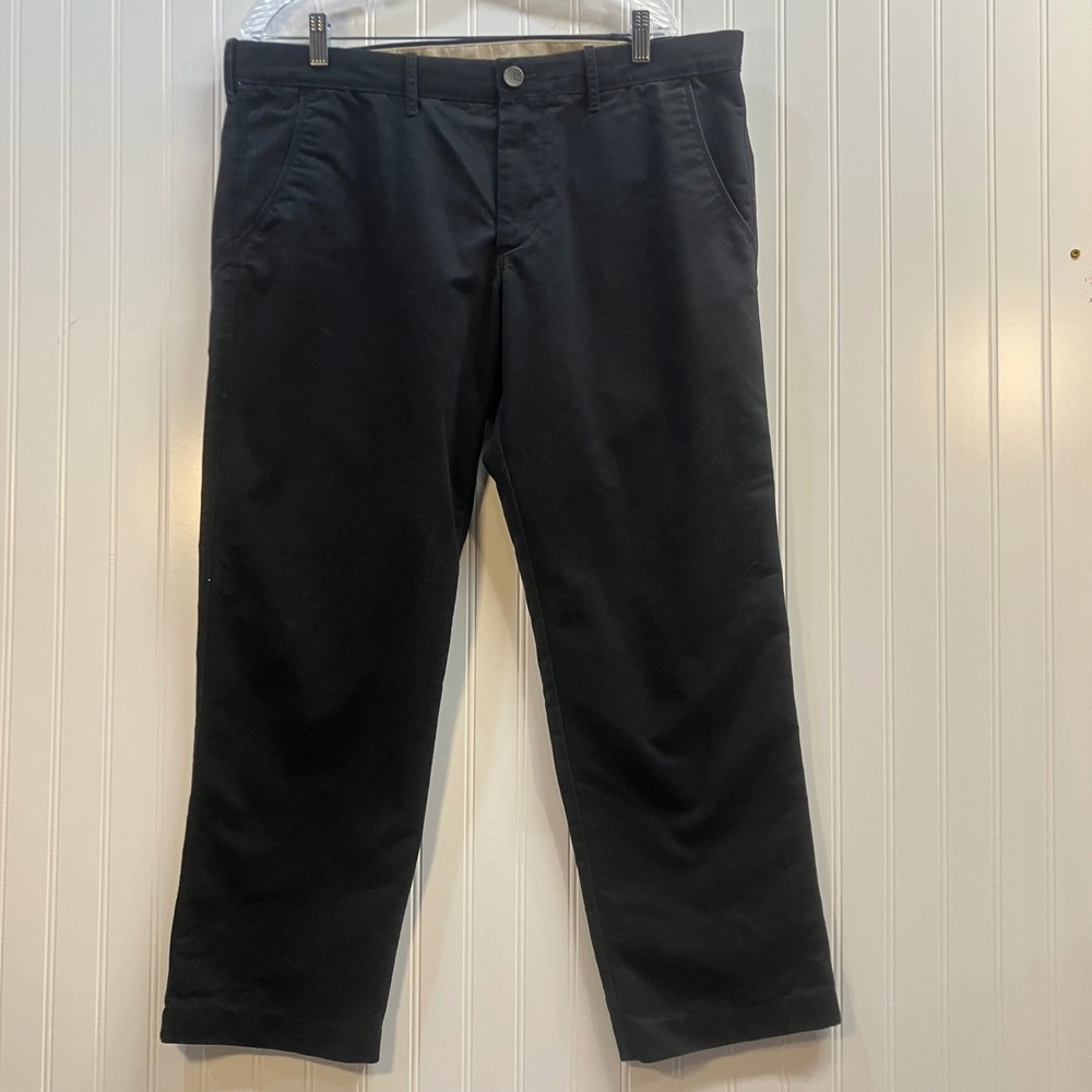 Life Khaki Men 38x29 Chino Pants Black Flat Front Straight Leg REPREVE Workwear